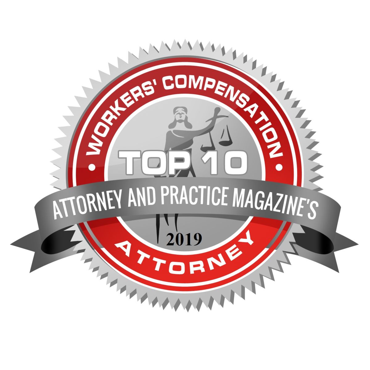 Workers' Compensation badge for Top 10 Attorneys